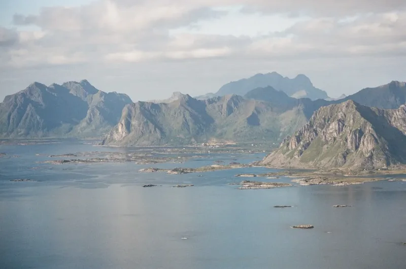 Mountain and nature scenery on the Lofoten Coastal Trek
