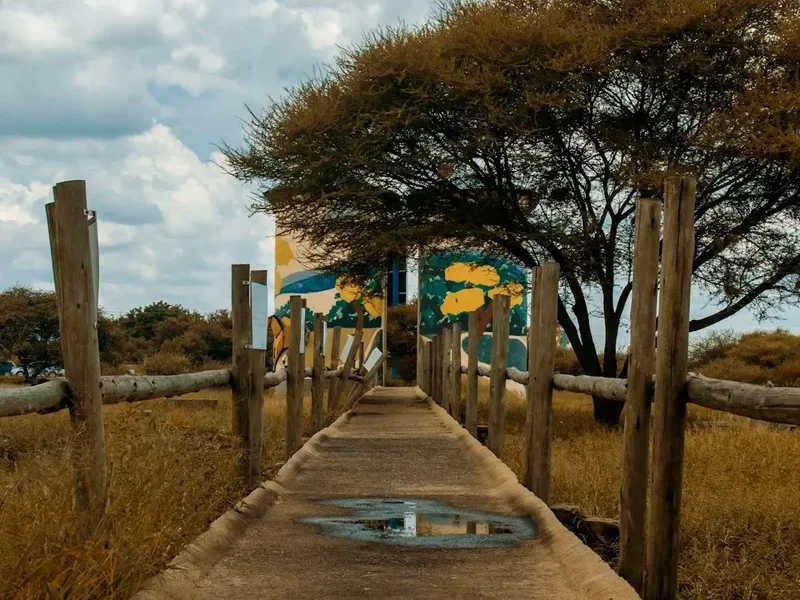 Hiking trail path on the Makgadikgadi Pans Walk