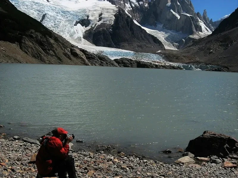 Hiking trail path on the Marconi Glacier Traverse