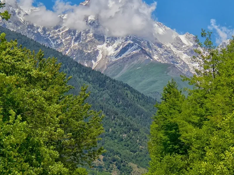 Mountain and nature scenery on the Mestia To Ushguli Trek