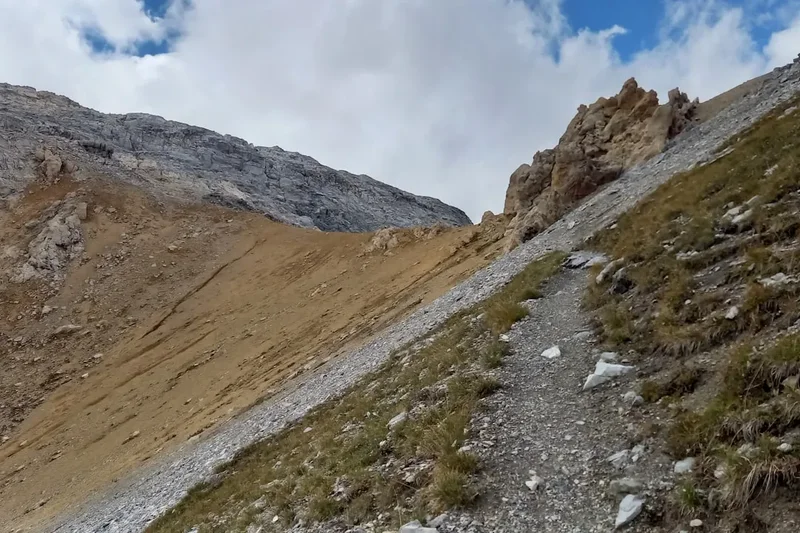 Hiking trail path on the Mont Blanc Ascent