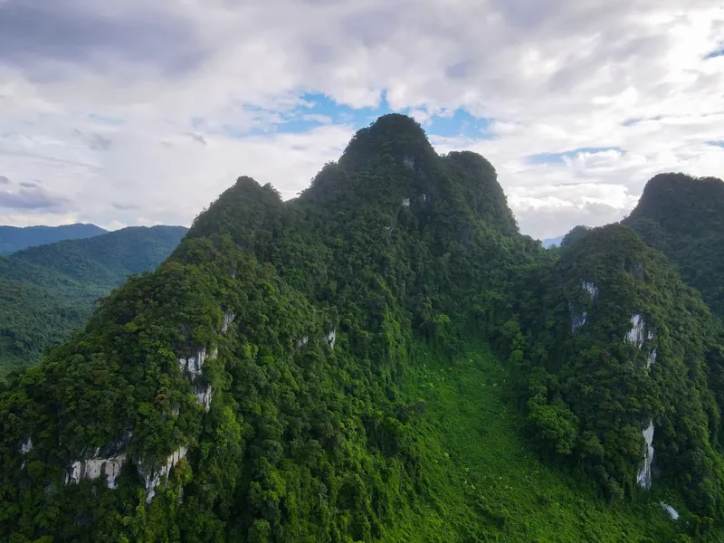 Forest and landscape view on the Mount Fansipan Climb