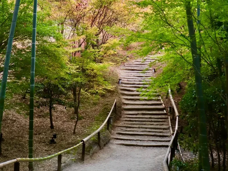 Hiking trail path on the Mount Ibuki Ascent