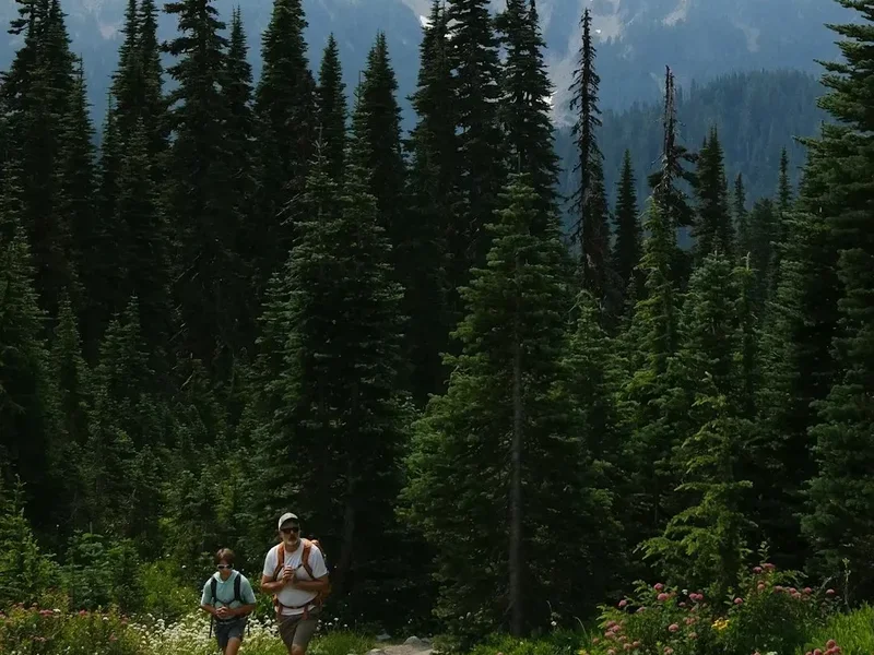 Hiking trail path on the Mount Washington Tuckerman