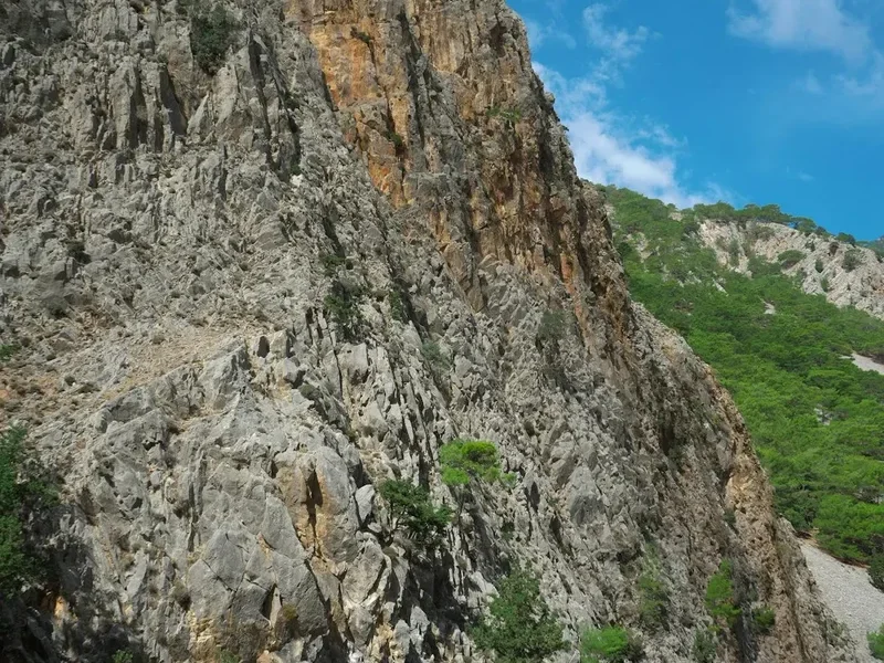 Hiking trail path on the Samaria Gorge
