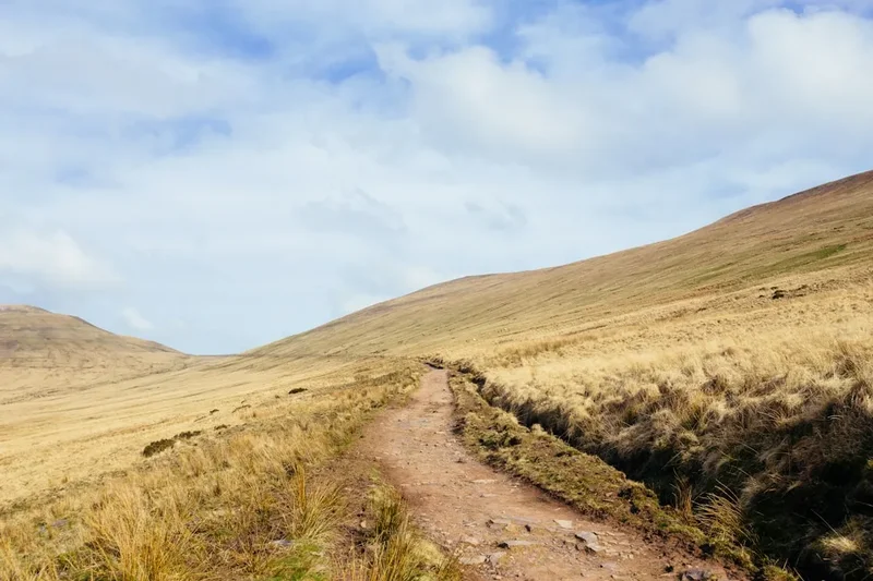 Hiking trail path on the Snowdon Llanberis Path