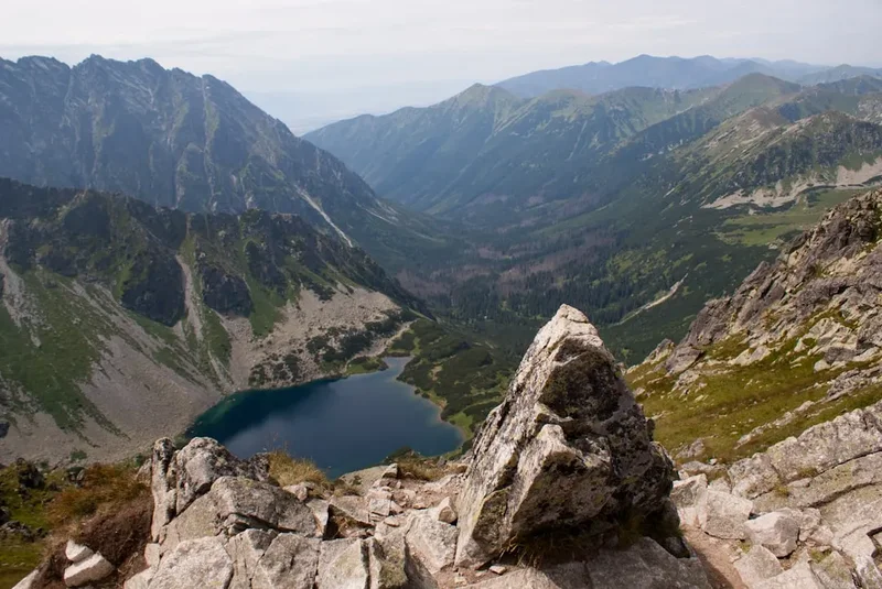 Hiking trail path on the Tatra Mountains Five Lakes