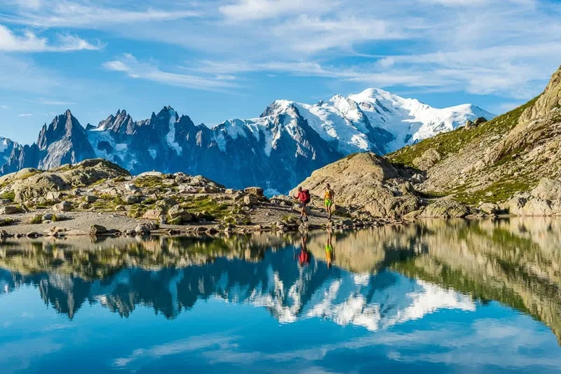 Hiking trail path on the Tour Du Mont Blanc