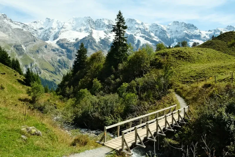 Hiking trail path on the Tour Du Mont Fort