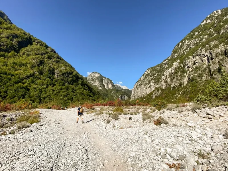 Hiking trail path on the Valbona To Theth