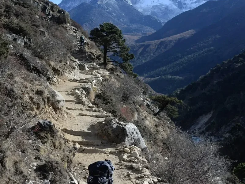 Hiking trail path on the Yala Peak Climb