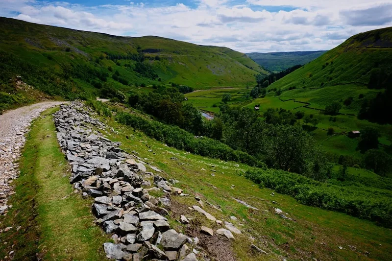 Hiking trail path on the Yorkshire Three Peaks