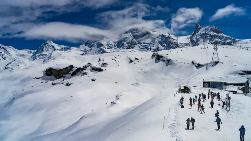 Hiking trail path on the Zermatt To Saas Fee