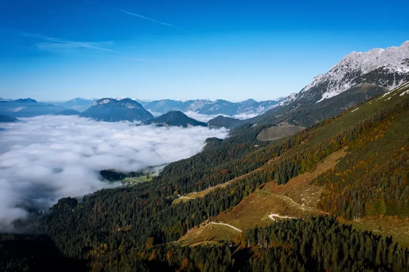 Forest and landscape view on the Zillertal Alps High Route