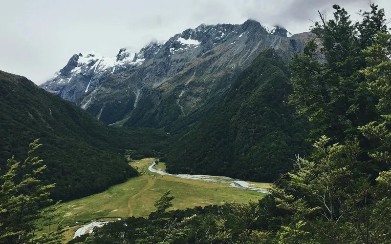 Lightweight tent pitched on New Zealand trail